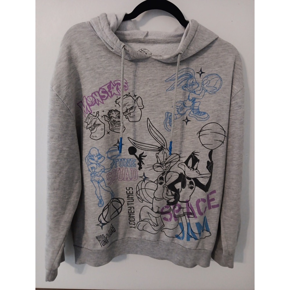 Space‎ Jam Pullover  Hoodie Looney Tunes Kids Sz.  XL  15/17  Grey